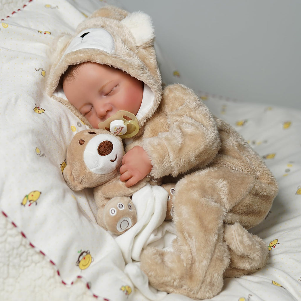 BABESIDE Lifelike Reborn Baby Dolls Boy - 17-Inch Baby Soft Body Realistic-Newborn Baby Doll Silicone Full Body Vinyl Real Life Baby Dolls with Toy Accessories