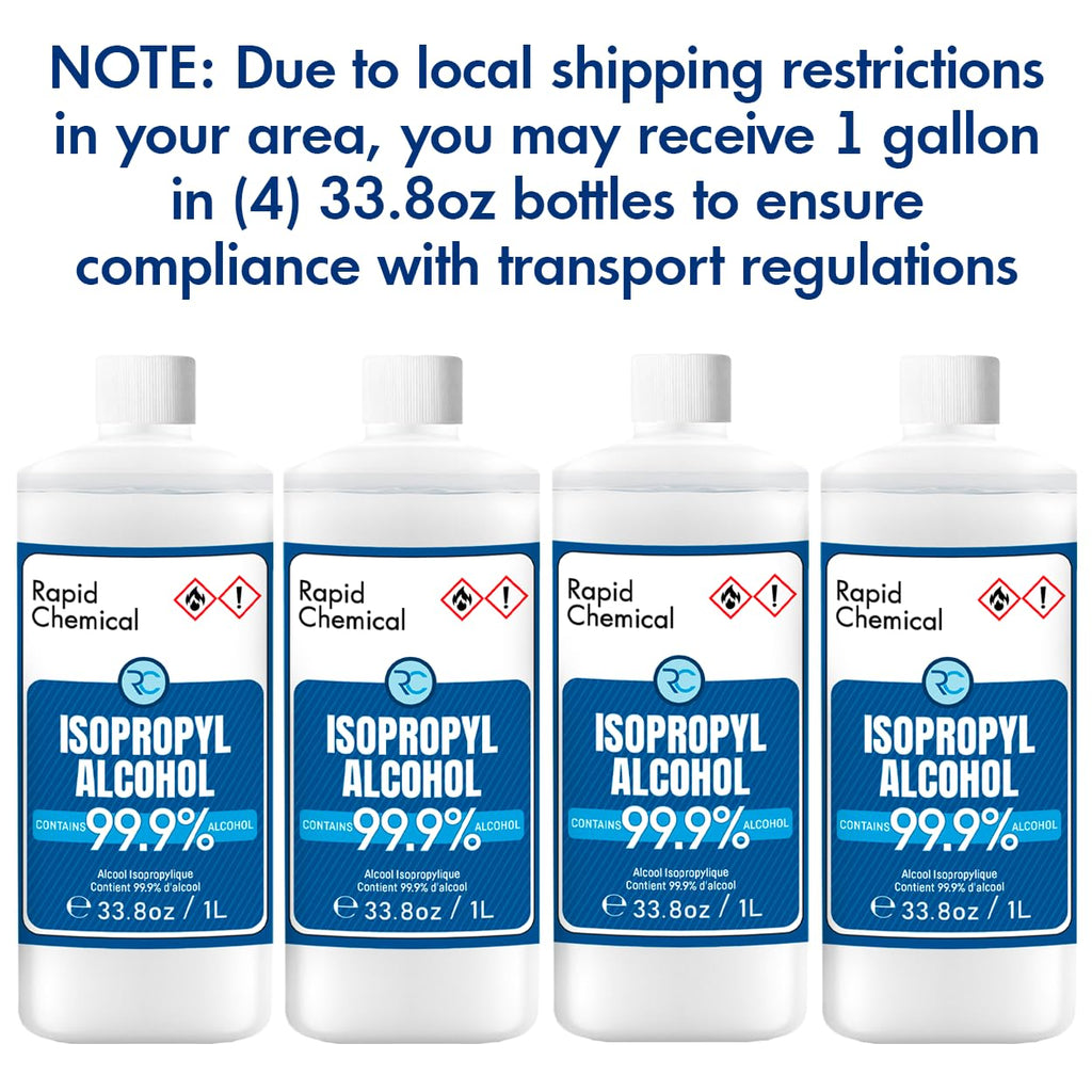 99% Isopropyl Alcohol - USP Grade - 99 Percent IPA Alcohol - 4 Pack 33.8 fl oz - 1 Gallon
