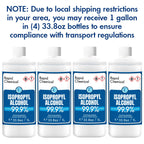 99% Isopropyl Alcohol - USP Grade - 99 Percent IPA Alcohol - 4 Pack 33.8 fl oz - 1 Gallon