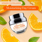 Clear Beauty Vitamin C & Collagen Face Moisturizer - Hydrating Anti Aging Day & Night Cream - Firms Smooths & Evens Skin Tone - Dermatologist Tested, Korean Skin Care Set, Clean Beauty - Duo Pack