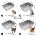 Idymere Stainless Steel High Sided Cat Litter Box