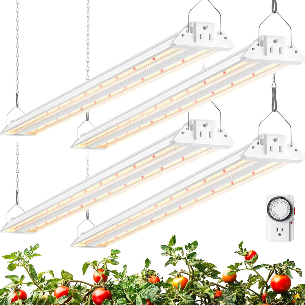 Barrina TX72 4FT LED Grow Light, 288W (4 x 72W), Full Spectrum Timer, 4Pack
