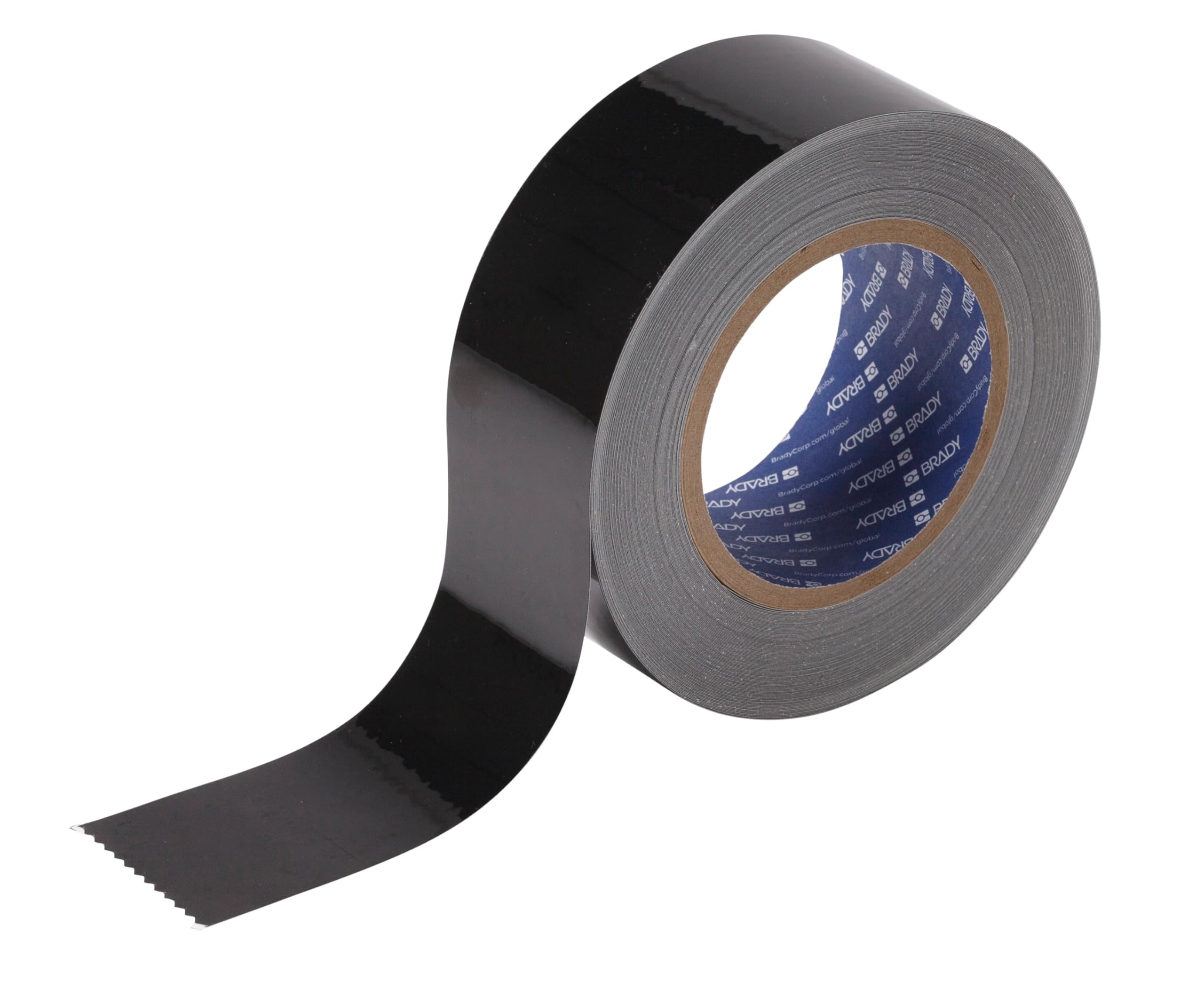 Brady ToughStripe Floor Marking Tape - Black, Non-Abrasive Floor Tape - 2" Width, 100' Length for Concrete, Harsh Conditions, Forklift, High Traffic Floors (104310)