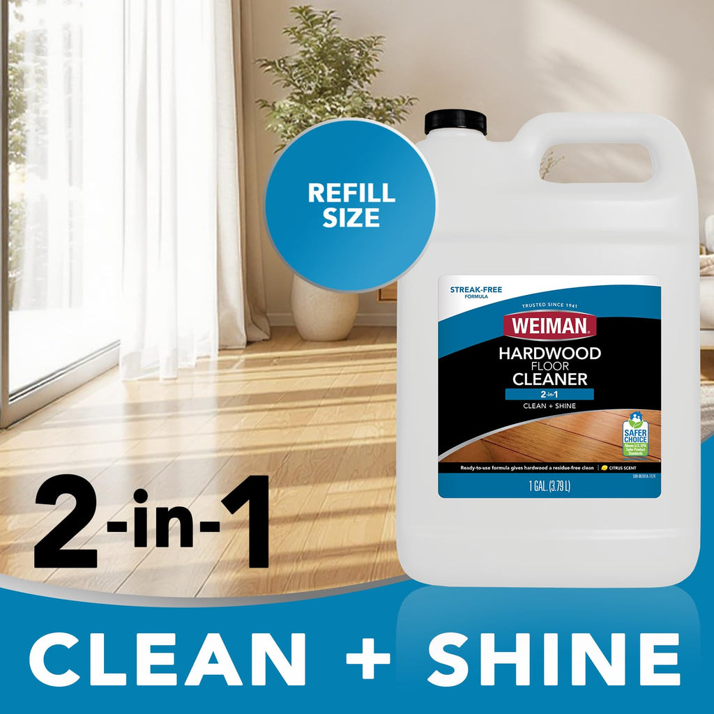 Weiman Hardwood Floor Cleaner - 128 Ounce Refill - Finished Engineered Hardwood Floors