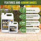 4 Gallon Rock Glue & Mulch Binder - Concentrated Sprayer-Ready Landscape Adhesive for Pea Gravel, Pebbles, and Stone | Strong Gravel Lock for Walkways, Patios & Erosion Control