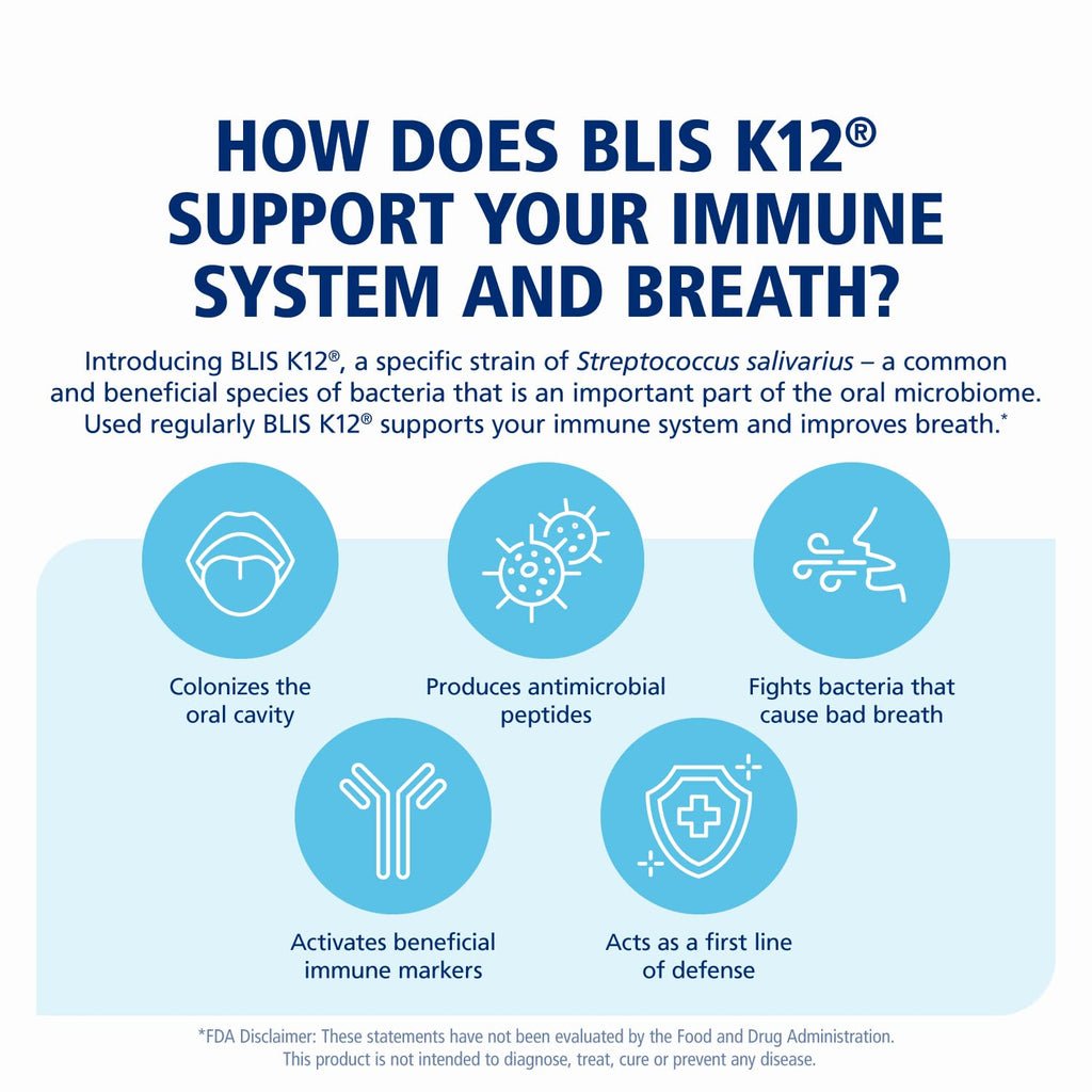 BLIS UltraBLIS Gut & Oral Probiotics K12 Immune Health Support, 40 Lozenges