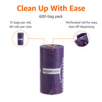 Amazon Basics Premium Dog Poop Bags, 600 Count, Enhanced Leakproof, Premium Lavender Scented