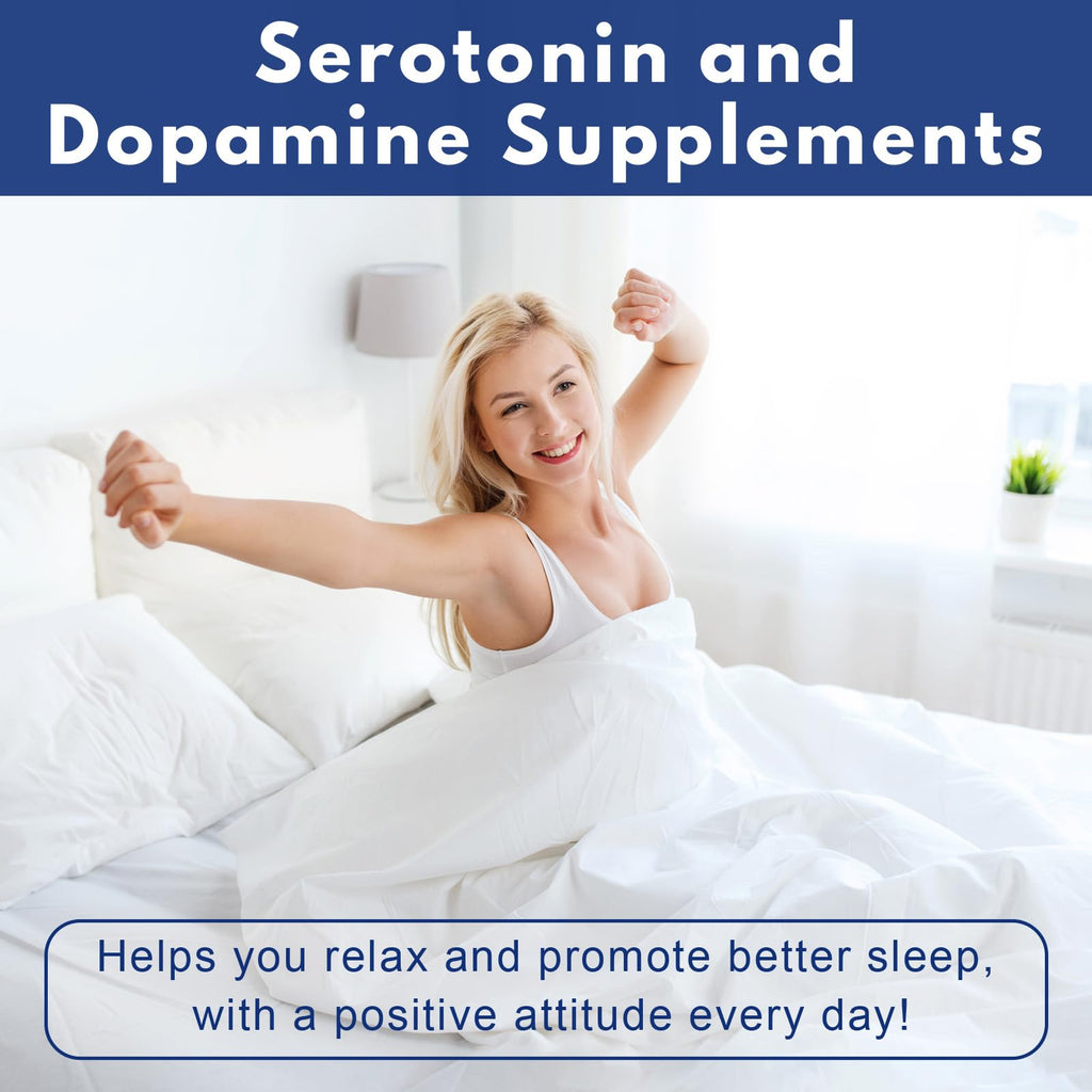 Guanshiya Serotonin and Dopamine Supplements, Dual Neurotransmitter Support with 5-HTP & Mucuna Pruriens for Mood Boost, Focus, Energy & Better Sleep, 90 Capsules
