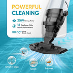 Cordless Pool Vacuum for Above Ground and Inground Pools, 18 GPM Powerful Suction Handheld Rechargeable Pool Cleaner with Versatile 4-Section Pole, 1H Runtime, Ideal for Leaves, Sand and Debris