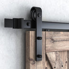 SMARTSTANDARD 7.5FT Barn Door Hardware Kit, Sliding Barn Door Track -Smoothly and Quietly -Easy to Install -Includes Step-by-Step Installation Instruction Fit 42“-45" Wide Door Panel (J Shape Hanger)