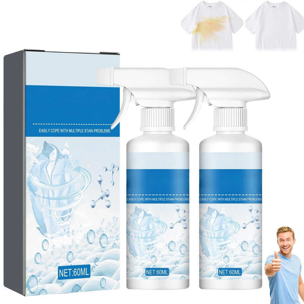 2pcs Non Ionic Emulsifier Stain Remover Spray, Active Enzyme Powerful Laundry Stain Cleaner, Effective Clothing Stain Remover for Clothes & Home Use