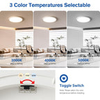 YELIOLED 6 Pack 12 Inch Slim Dimmable LED Flush Mount Ceiling Light Fixtures, 24W 2640LM 3000K/4000K/5000K, House Upgrade Led Lights for Bedroom Hallway Laundry Room Rental Units, 240W Equiv., White
