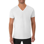 Hanes Mens Cotton, Moisture-wicking V-neck Tee Undershirts, Multiple Packs And Colors, White, Large US