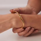 WOWORAMA Dainty Gold Cuff Bracelet for Women, Gold-Plated