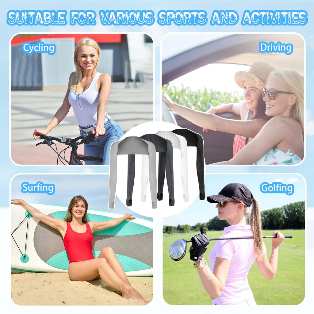 PHOGARY 4 Pieces Cooling Shawl Arm Sleeves Sun Uv Protection Cooler Shrug, Comfortable & Breathable Anti-UV Arm Sleeves for Women with Finger Holes for Driving Golfing Fishing Running