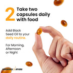 ORGANICS NATURE Black Seed Oil Cold Pressed 60 Softgel Capsules - Immunity Support, Black Cumin Seed Oil, High Thymoquinone, Non-GMO & Vegan, Nigella Sativa, Omega 3 6 9, 1000MG Per Serving