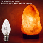 SalPhines 15 Watt Himalayan Salt Lamp Bulbs, 12Pack Dimmable Night Light Bulbs with E12 Base, for Rock Salt Lamp, Scentsy Warmer Wax Diffuser, Candle Warmers
