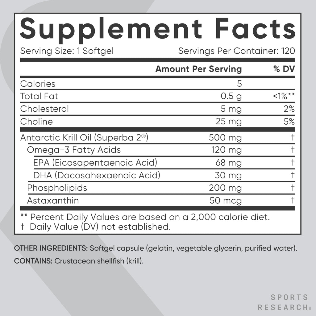Sports Research® Antarctic Omega-3 Krill Oil, 120 Count Mini-Softgels