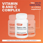Rugby Nephro-Vite Vitamin B and C Complex Tablets - Dietary Supplement - 100 Count (3 Pack)