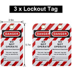 Lockout Tagout Kit - Clamp-On Circuit Breaker, Group Hasps, Tag, Universal Multi-Pole Breaker With Pocket Bag (Black Kit)
