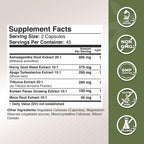 Gade Nutrition Ashwagandha with Maca Root, Horny Goat Weed, Turkesterone Supplement, Tribulus Terrestris, Panax Ginseng | 90 Vegetable Capsules for Energy, Stamina, Performance. | Made in USA