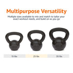 Amazon Basics Cast Iron Kettlebell, 15 Pounds, Black