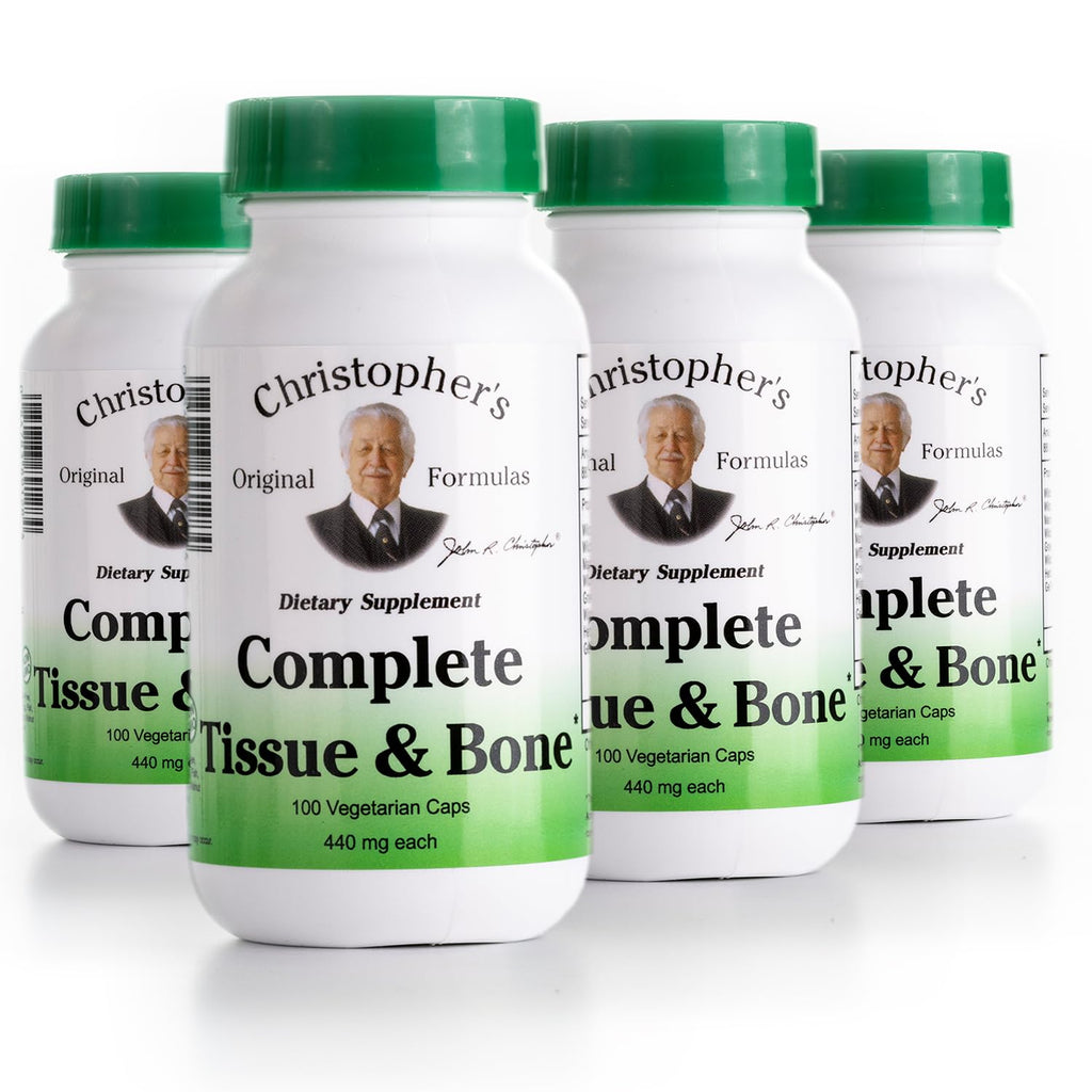 Christopher's Original Formulas Complete Tissue & Bone Formula – 100 VCaps | Herbal Support for Bones & Connective Tissue - Pack of 4