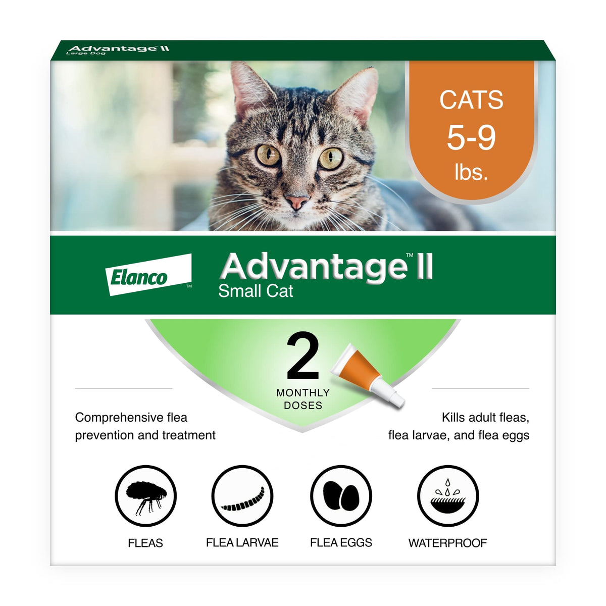 Advantage II Small Cat Topical Flea Treatment & Prevention, 2ct