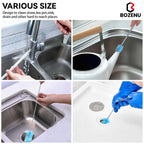 Bozenu Flexible Drain Brush, 66 Inch Long Double Ended Hose Pipe and 58 Inch Tube Cleaning Brush and 2 Pack 8 Inch Straw Cleaner Brush
