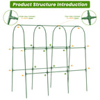 Cucumber Trellis, 50" X 47" U-Shape Garden Trellis for Climbing Plants Outdoor, Arch Trellis Cucumber for Raised Bed, Foldable Plant Support for Vine/Vegetable/Tomato/Zucchini/Pea