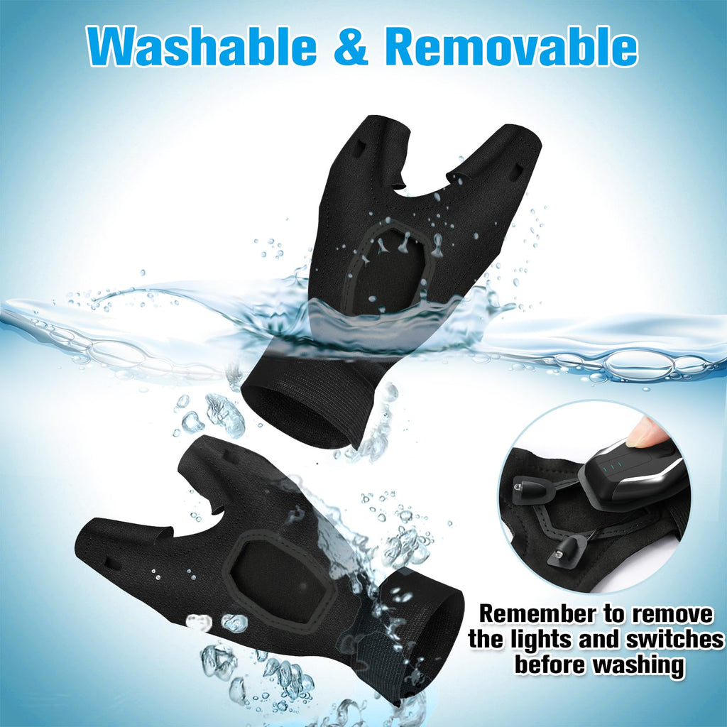 Hinshark Gifts for Men LED Flashlight Gloves, Anniversary Birthday Gifts for Men Dad Him Husband Boyfriend, Dad Gifts for Fishing Auto Repair, Camping Essentials Cool Gadgets Tools for Men
