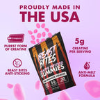 BEAST BITES - Creatine Infused Gummies - 5g Creapure Creatine Monohydrate Per Serving - NSF Certified for Sport - 30 Servings (Pink Lemonade)