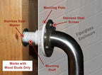 Grab Bar Mounting Kit for Fiberglass Showers – One-Piece Adjustable Spacer System – Precision Trim Fit for Stud Anchoring – Prevents Rotation & Uneven Compression – Made in USA
