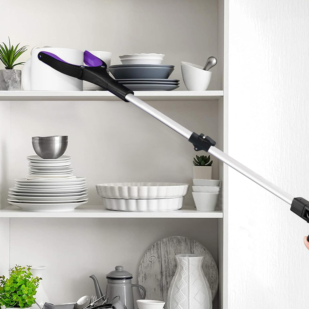 2 Pack 32 inch GrabRunner Heavy Duty(up to 10 lbs) Reacher Grabber Tool with Strong Magnetic (New Purple)