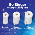 Sparkle Pick-A-Size Paper Towels, Spirited Print Design, 6 Double Rolls (660 Sheets Total) - Strong 2-Ply Towels for Kitchen Cleanup and Everyday Messes