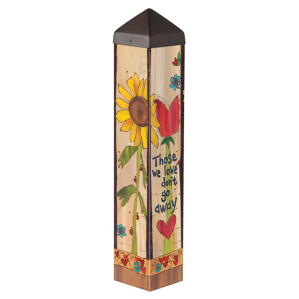 Studio M Art Pole, PVC Weather Resistant Pole with Vinyl Bowl 20 inches Tall Outdoor Decoration for Gardens, Patios, Yards, Landscaping and Birding Accessories, Those We Love Don't Go Away