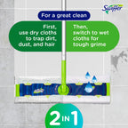 Swiffer Sweep + Mop XL, Broom & Mop Alternative, Floor Cleaner for Dirt, Dust, Hair, All Purpose Cleaning Tool for Home, Bathroom, Kitchen, Set Includes 1 XL Sweeper 8 XL Dry Pads 2 XL Wet Pads Fresh