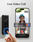 eufy Security Video Doorbell Camera C30, Battery Powered,2K FHD,165° Ultra-Wide View,Easy Installation, Live Video Call, AI Human Detection for People and Packages,HomeBase 3 Compatible,No Monthly Fee