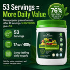 SHOUTGRIIN Green Superfood Powder — Organic Super Greens with 100 Billion CFU Probiotics & Digestive Enzymes — Vegan, Keto, Sugar-Free Daily Greens Supplement — Energy, Gut Health & Immunity