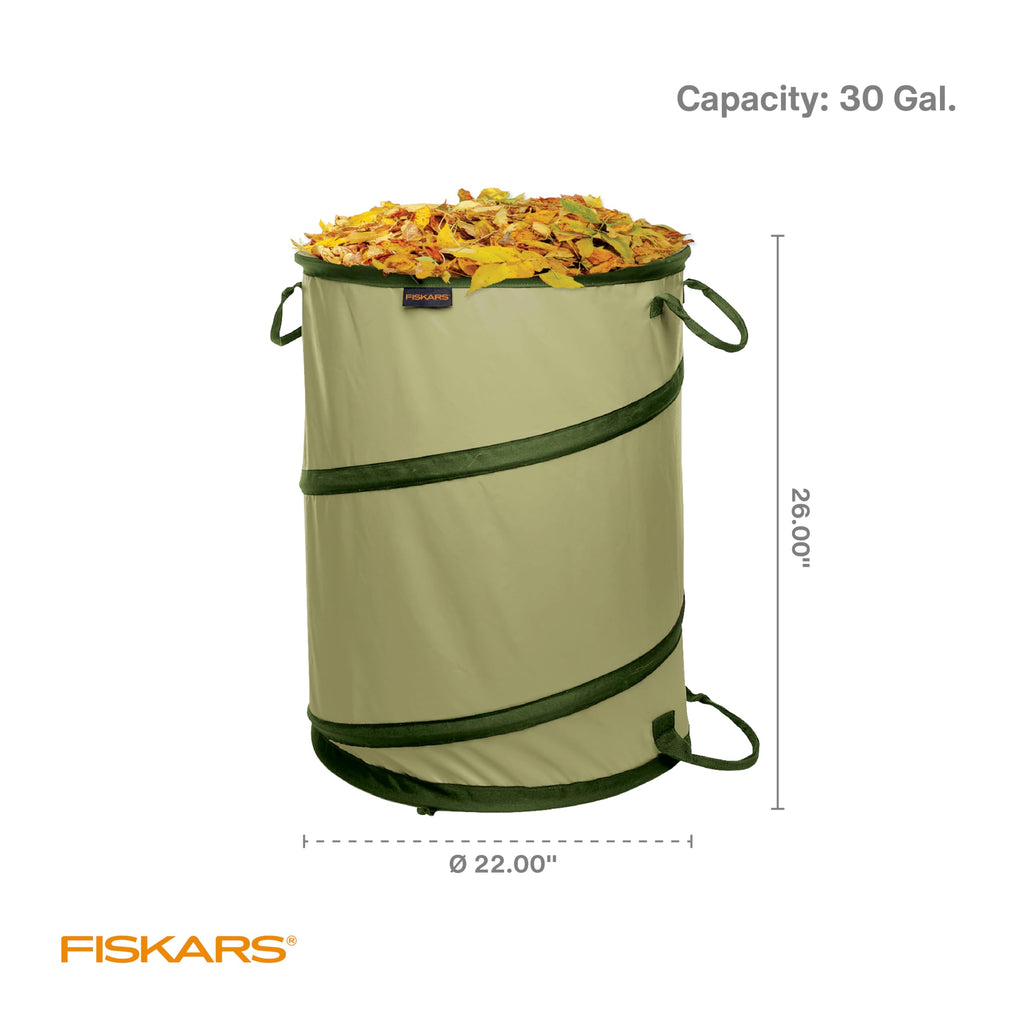 Fiskars 30-Gallon Kangaroo Collapsible Pop Up Garden Bag for Yard Waste