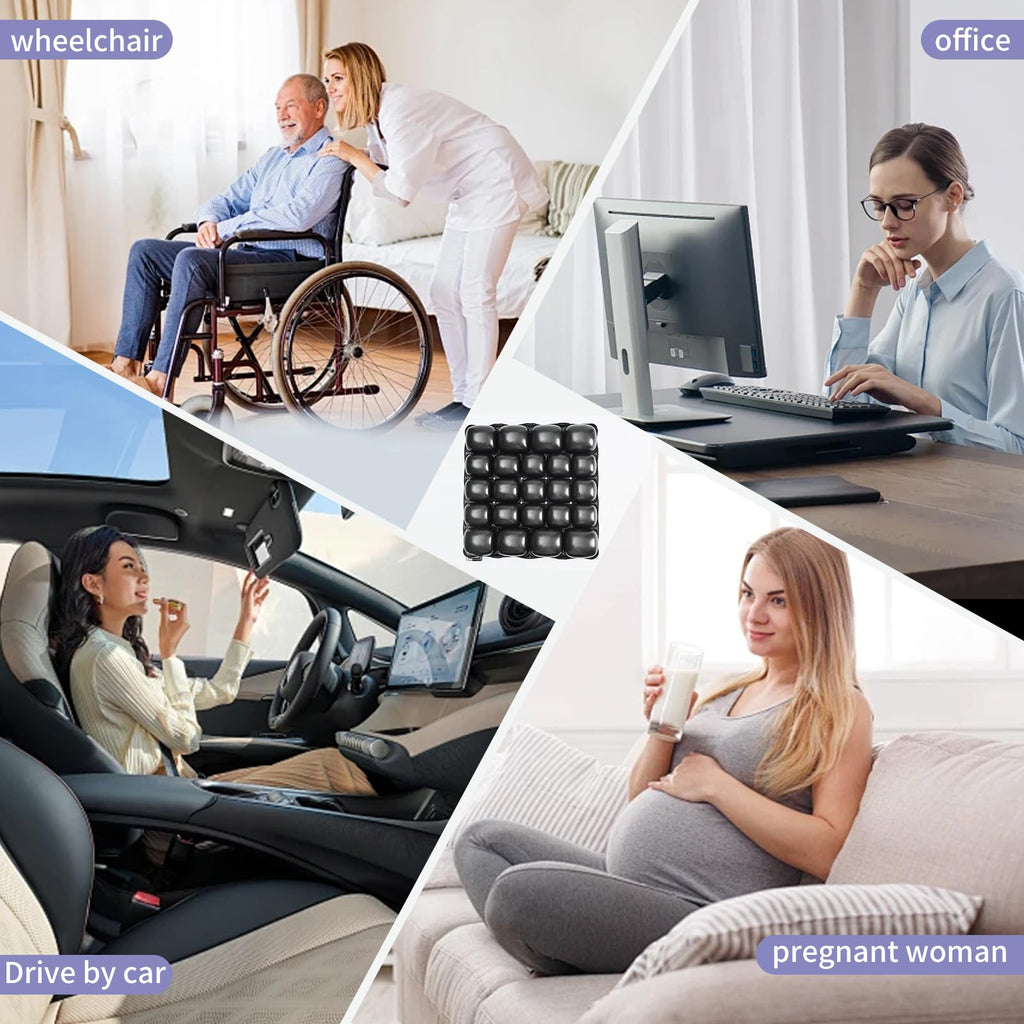 Makrozoia Cushions for Pressure Sores on Buttocks - 17 * 17Inches Wheelchair Cushion for Pressure Relief - Infaltable Air Seat Cushion for Senior