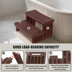 Hot Tub Steps, Non-Slip & Durable Hot Tub Stairs, Portable Universal Ladder Can Be Used Indoors and Outdoors (Reddish Brown)