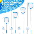 TidyMister Pool Leaf Skimmer Net Ultra Fine Mesh with Aluminum Poles 5 Sections 6 Feet Swimming Pool Cleaning Net Leaf Catcher for Above Ground Pools Inground Pools