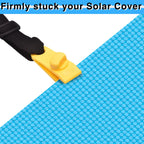 36 Pcs Pool Solar Cover Reel Attachment Kit, Solar Cover Reel Blanket Straps and Clips for Universal Inground Swimming Pool (Yellow, 36Pcs)