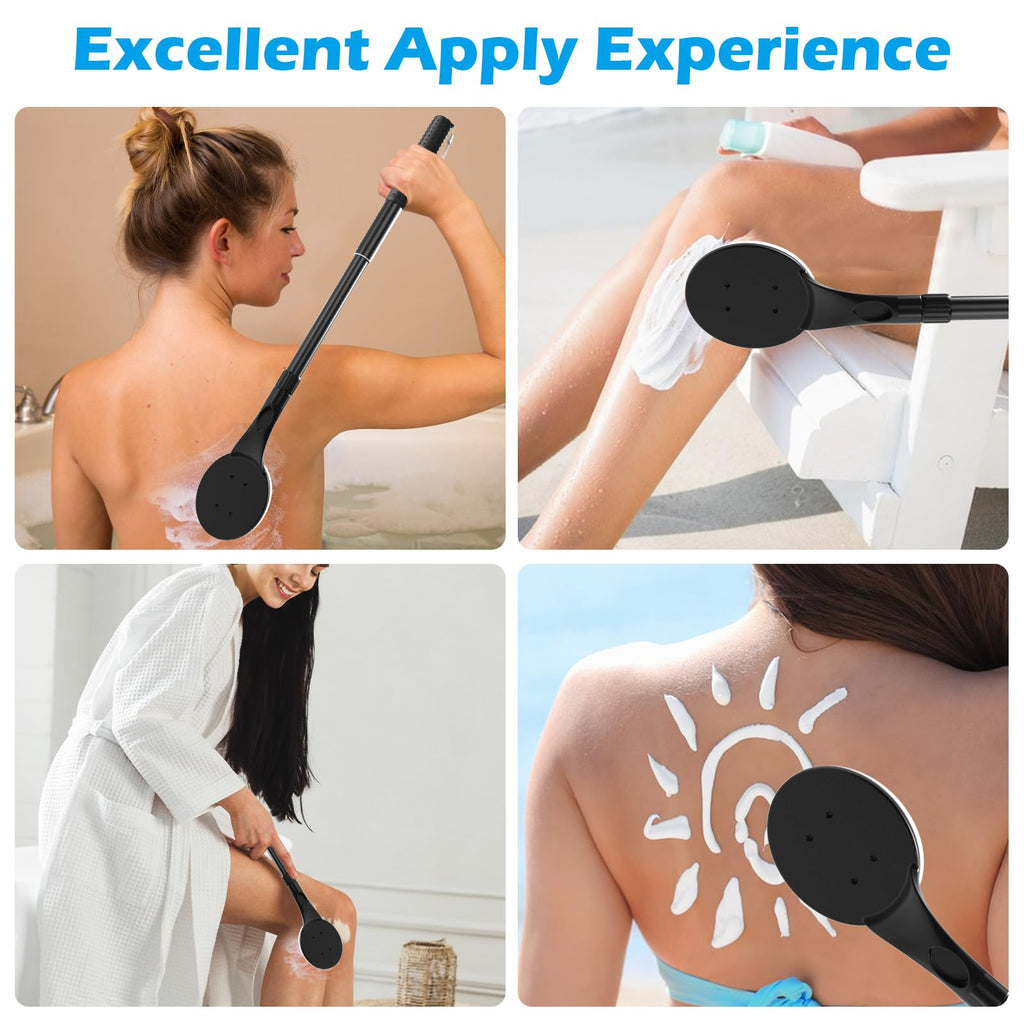 Lotion Applicator for Back, 25.7'' Long Handle Back Lotion Applicator, Easy Reach and Washable, Suitable for Use by Men and Women