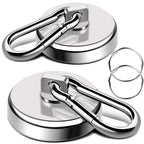 LOVIMAG Magnetic Hooks Heavy Duty, 200LBS+ Super Strong Magnetic Hooks Cruise, Powerful Neodymium Magnets Hook with Swivel Carabiner Hook for Hanging, Kitchen, Cruise Cabins, Grill, Tool Room-2 Pack