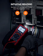 AstroAI Multimeter Tester, TRMS 4000 Counts Volt Meter Auto-Ranging Ohmmeter Digital 1.5v/9v/12v Battery Voltage Tester Measure Voltage Current Resistance Diodes Continuity Capacitance with NCV