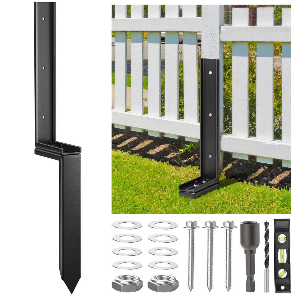 Housolution Fence Post Repair Kit,Separated Fence Post Anchor,1 Pack