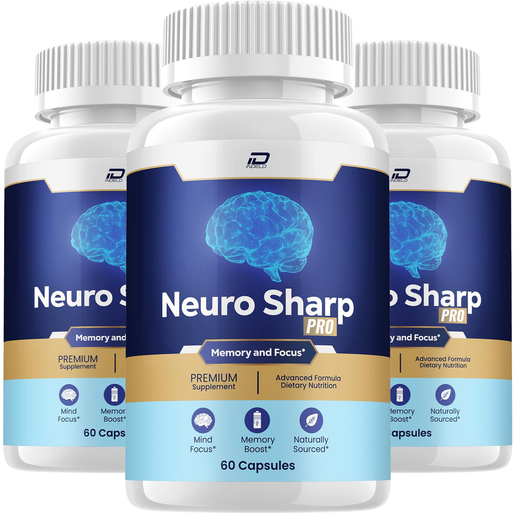 Neuro Sharp Supplement Capsules – Neuro Sharp Natural Blend Formula Focus Memory Support and Reviews (3 Pack – 180 Capsules)
