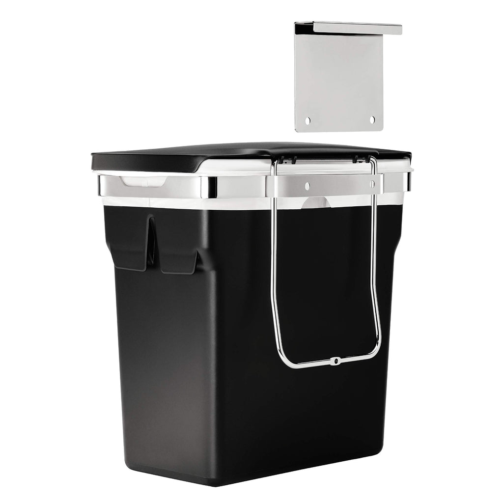 simplehuman 10 Liter / 2.6 Gallon In-Cabinet Trash Can Heavy-Duty Steel Frame, Black